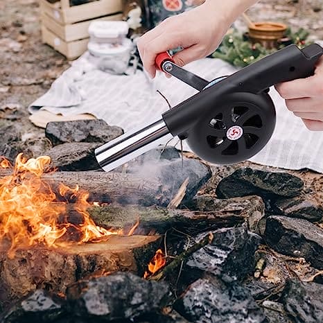 Manual BBQ Blower, Barbecue Hair Dryer, BBQ Grill Fire Starter, Portable Household Hand Blower, Flame Exciter for BBQ Picnic Outdoor Camping Hiking Cooking Tool, Hand Crank BBQ Fan, Combustion Supporting Blower, Picnic Camping Stove Accessories Manual BBQ Blower, Barbecue Hair Dryer, BBQ Grill Fire Starter, Portable Household Hand Blower, Flame Exciter for BBQ Picnic Outdoor Camping Hiking Cooking Tool, Hand Crank BBQ Fan, Combustion Supporting Blower, Picnic Camping Stove Accessories